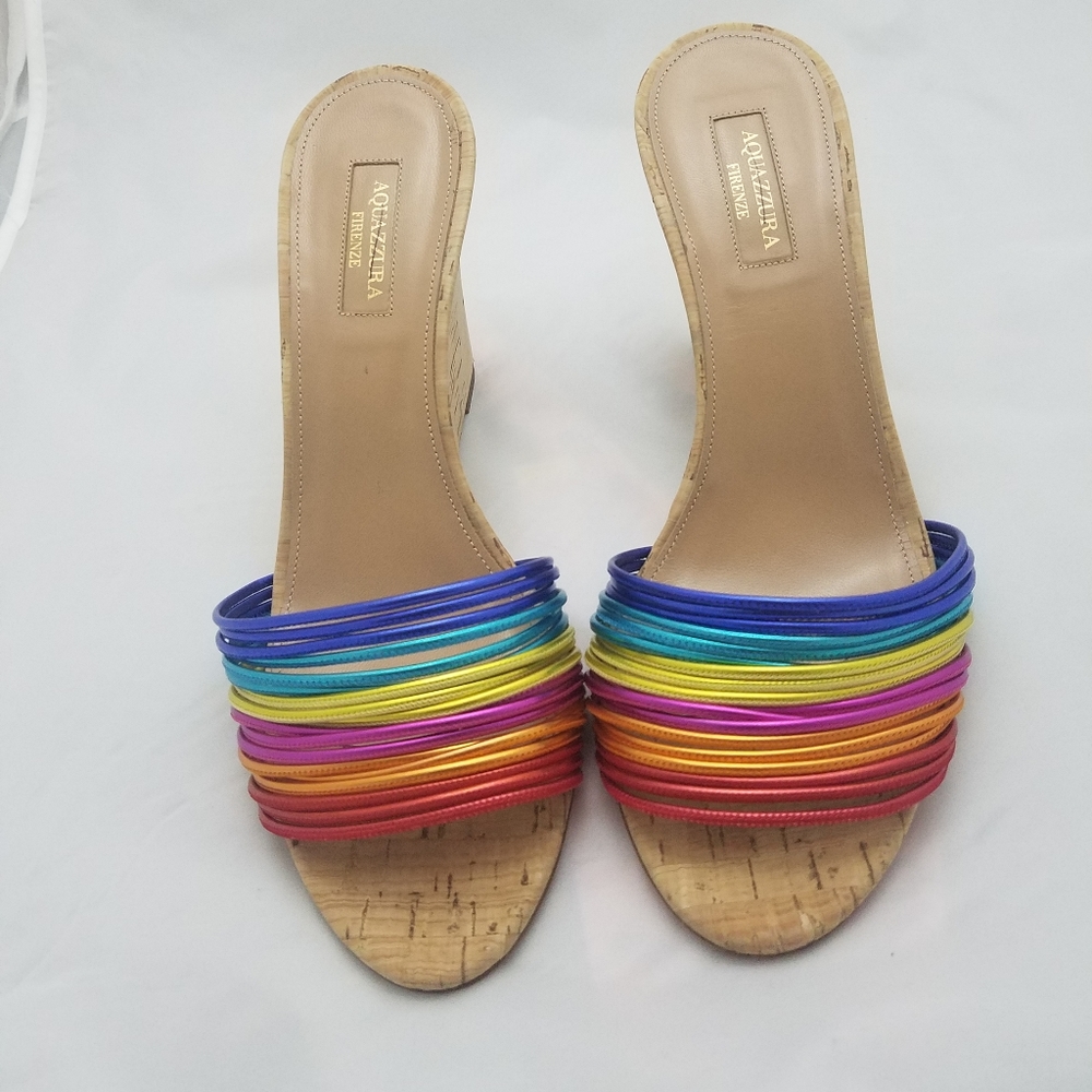 Aquazzura rainbow bangle cork mule 39.5 - Picture 2 of 3